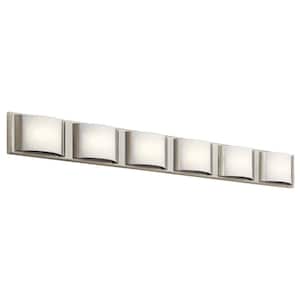 Bretto 44.75 in. Brushed Nickel Integrated LED Contemporary Linear Bathroom Vanity Light Bar