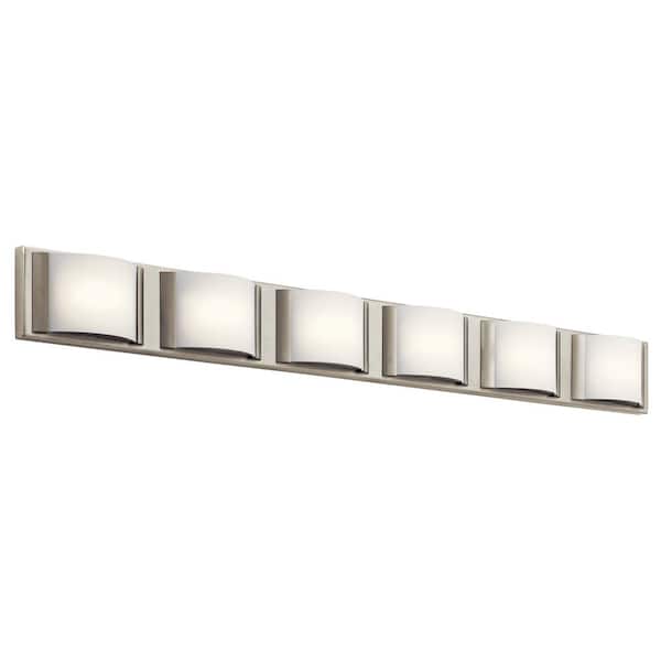 KICHLER Bretto 44.75 in. Brushed Nickel Integrated LED Contemporary Linear Bathroom Vanity Light Bar