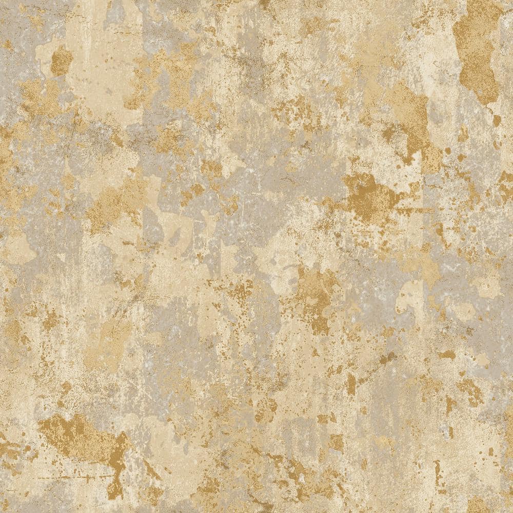 Italian Design Gold Mottled Effect Matte Finish Non-Pasted Vinyl on Non-Wov