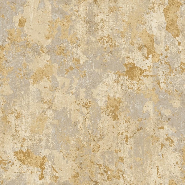 Unbranded Italian Design Gold Mottled Effect Matte Finish Non-Pasted Vinyl on Non-Woven Wallpaper Sample