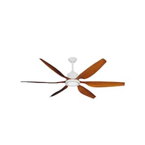 Titan II Wi-Fi 66 in. Integrated LED Indoor/Outdoor Pure White/Natural Cherry Smart Ceiling Fan with Remote Control