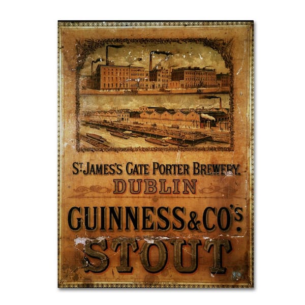 Trademark Fine Art 14 in. x 19 in. St. James' Gate Porter Brewery by Guinness Brewery Floater Frame Drink Wall Art