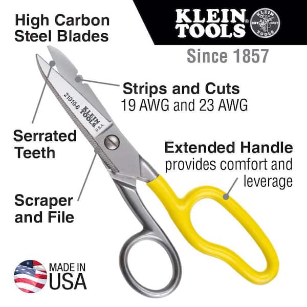 Klein Tools G102S - Wire Scissor, Serrated, 3-1/2-Inch - Greener