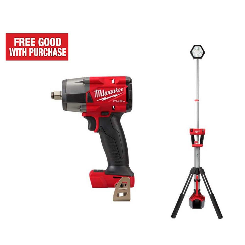 Milwaukee M18 FUEL Gen-2 18-Volt Lithium-Ion Brushless Cordless Mid Torque 1/2 in. Impact Wrench with Friction Ring & Tower Light