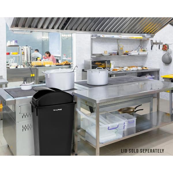 Project Source 23- Gallons Black Plastic Touchless Kitchen Trash