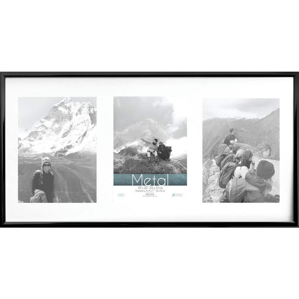 10x20 / 10 x 20 Picture Frame Satin Black .. 2'' wide with a 2'' double mat