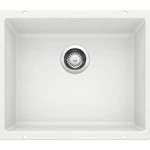 PRECIS Silgranit 21 in. Undermount Single Bowl White Granite Composite Kitchen Sink