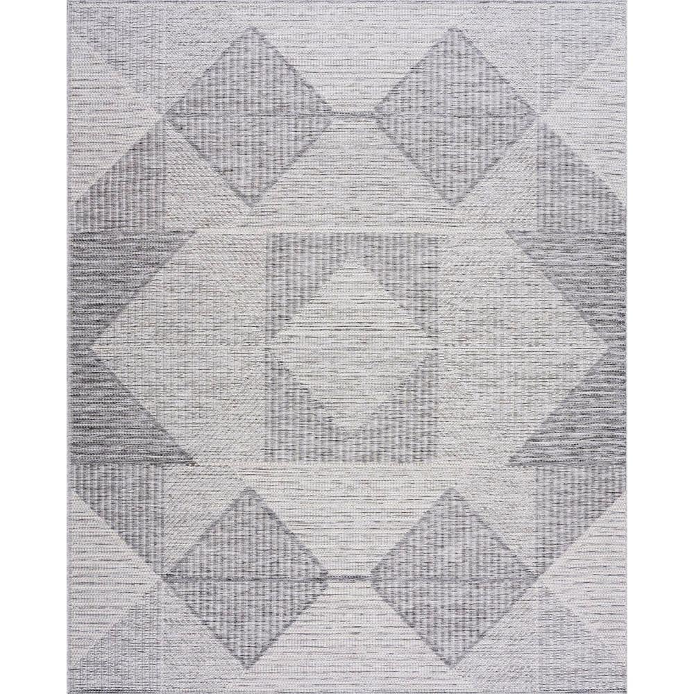 Bailey Gray 8 ft. x 10 ft. Transitional Geometric Flat Weave Polypropylene Rectangle Indoor/Outdoor Area Rug price history on PriceWatchPro