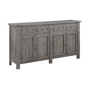 Keystone Grey Acacia Wood 69 in. Sideboard with 4-Doors