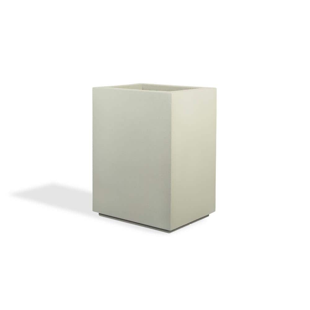 Greige Polystone Tall Rectangular Planter 23"L x 18"W x 30"H for Outdoor & Indoor