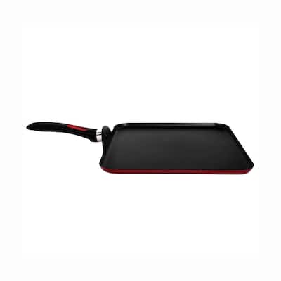 11 in. x 11 in. Red Aluminum Stove Top Griddle