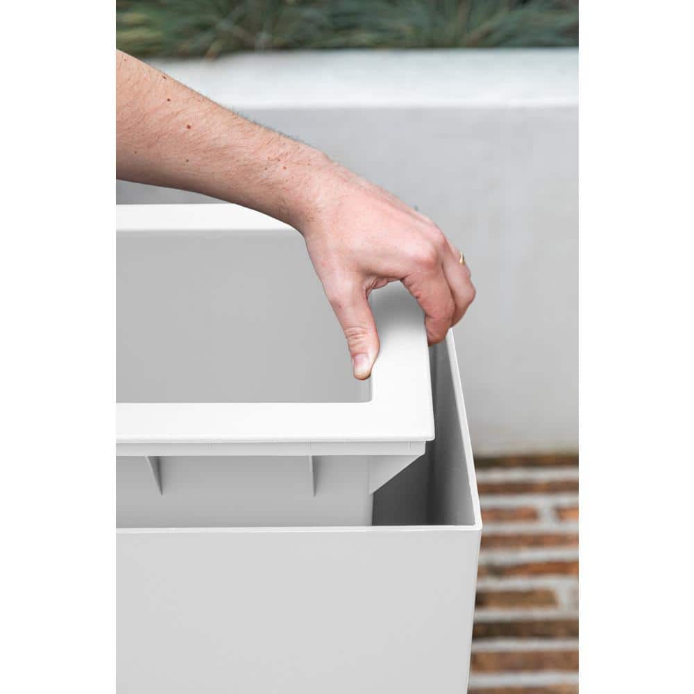 Modern White Galvanized Steel Patio Planter - 24"x30"x12"
