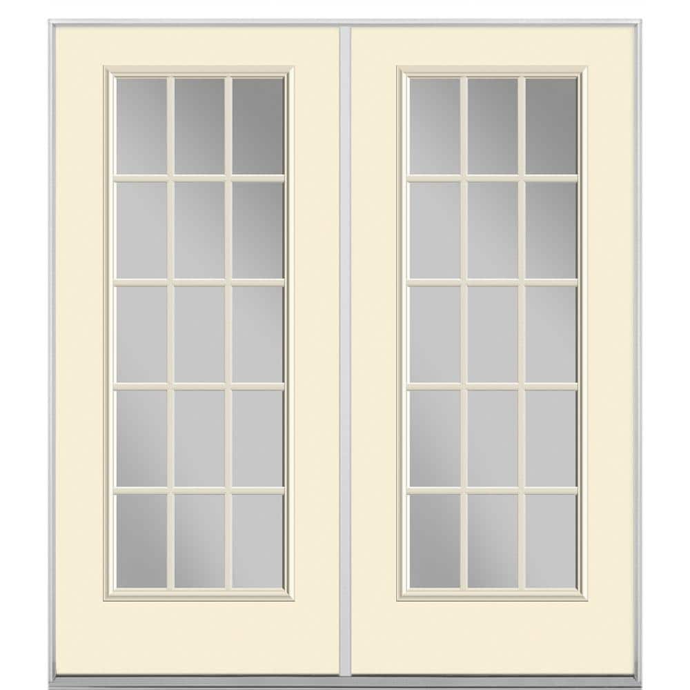 60 in. x 80 in. Golden Haystack Steel Prehung Left-Hand Inswing 15-Lite Clear Glass Patio Door without Brickmold price history on PriceWatchPro