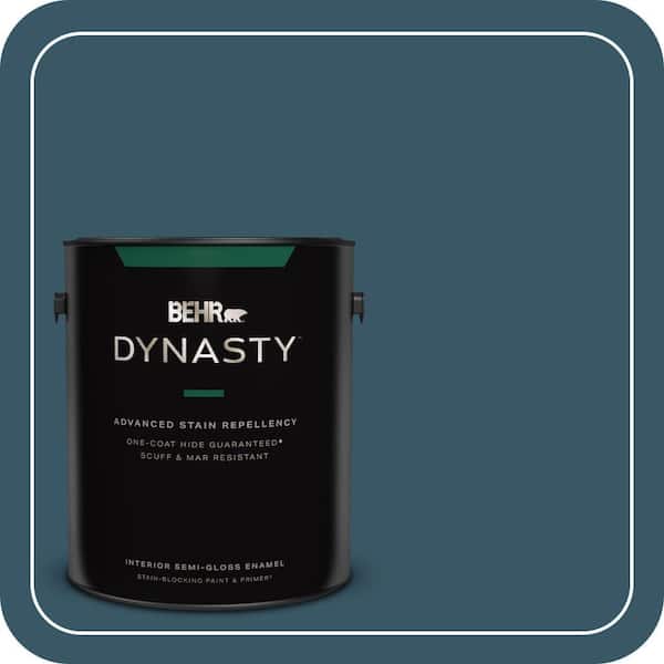 BEHR DYNASTY 1 gal. #S460-7 Deep Breath One-Coat Hide Semi-Gloss Enamel Interior Stain-Blocking Paint & Primer