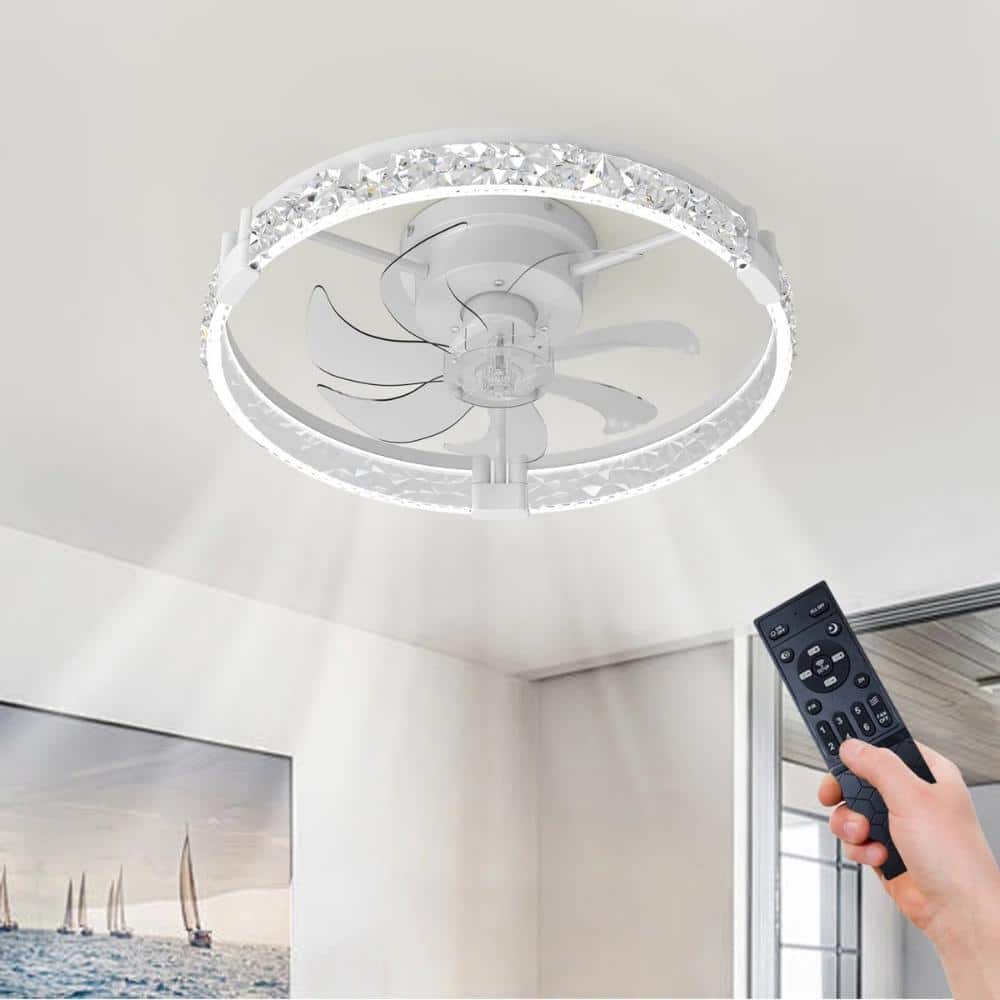 20 in. White Low Profile LED Ceiling Fan with Light, Flush Mount, Remote & APP Control, Dimmable 3000K-6000K, DC Motor price history on PriceWatchPro