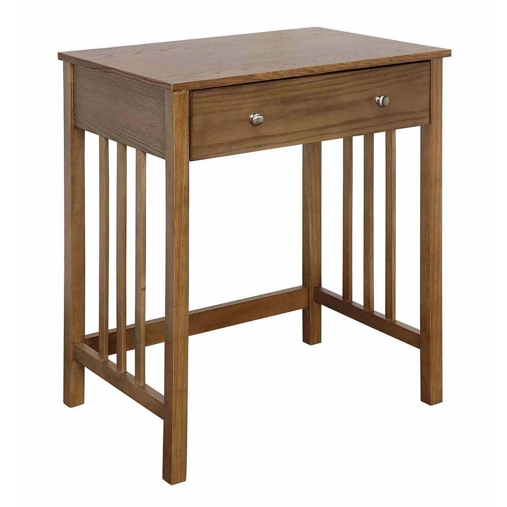 Espresso Solid Ash Veneer 26" Computer Desk with Keyboard Tray and Drawer