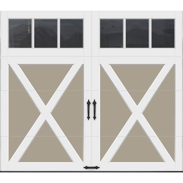 Clopay Coachman X Design 8 ft x 7 ft Insulated 18.4 R-Value  Sandtone Garage Door with REC13 Windows