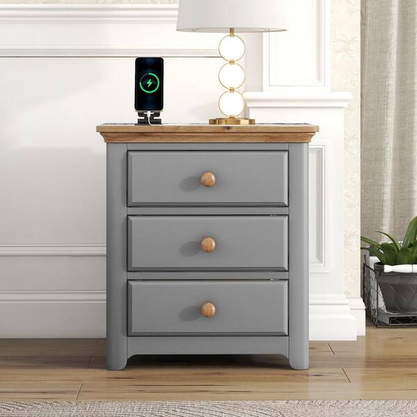 Salt Spring 3 Drawer Tall Nightstand Drifted - Prepac : Target