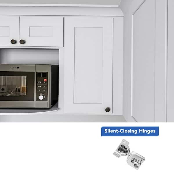 15 in. W x 12 in. D x 30 in. H Ready to Assemble Double Shaker Wall Kitchen Cabinet in Laguna Grey