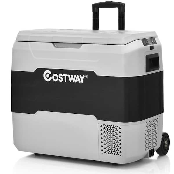 Costway 42 QT Portable Car Refrigerator -4°F to 50°F Dual-Zone Car Chest  Cooler in Gray EP24942GR - The Home Depot