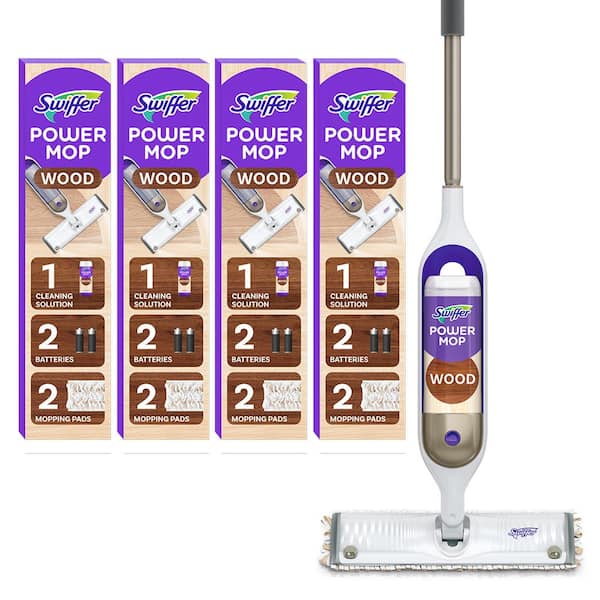 Power Mop Wood Starter Kit (1-Power Mop, 2-Pads, Cleaning Solution and Batteries)(Multi-Pack 4)