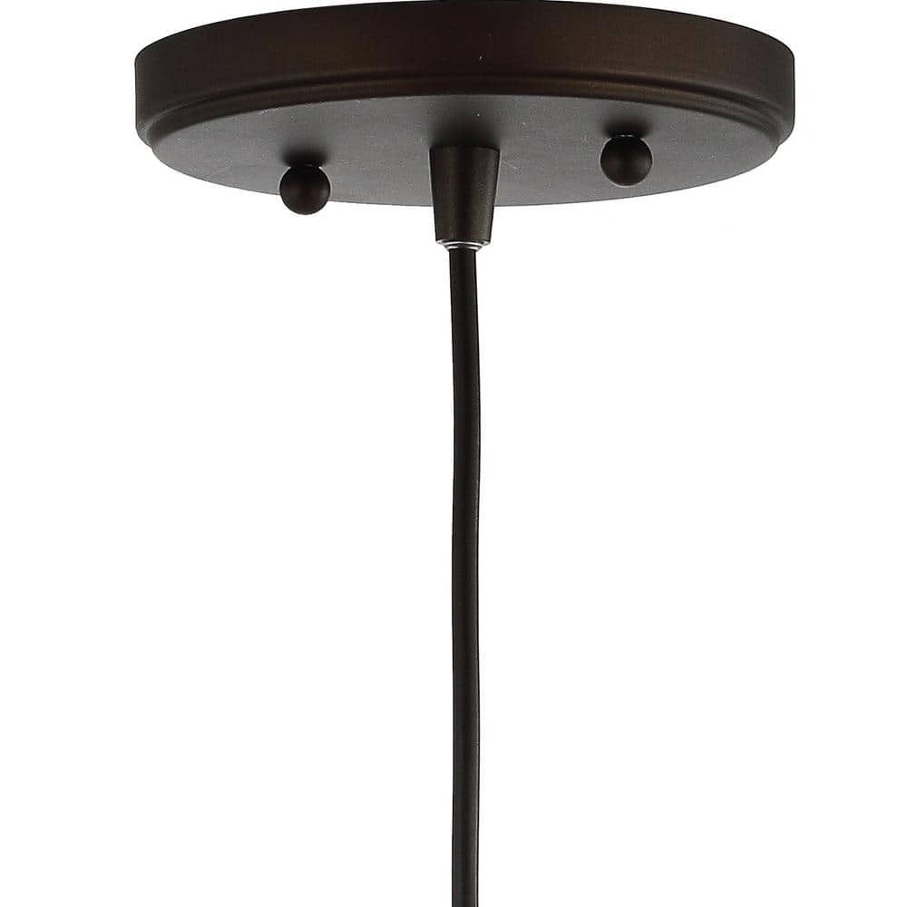 Bleecker Contemporary Globe LED Pendant 7.75" Clear & Oil-Rubbed Bronze