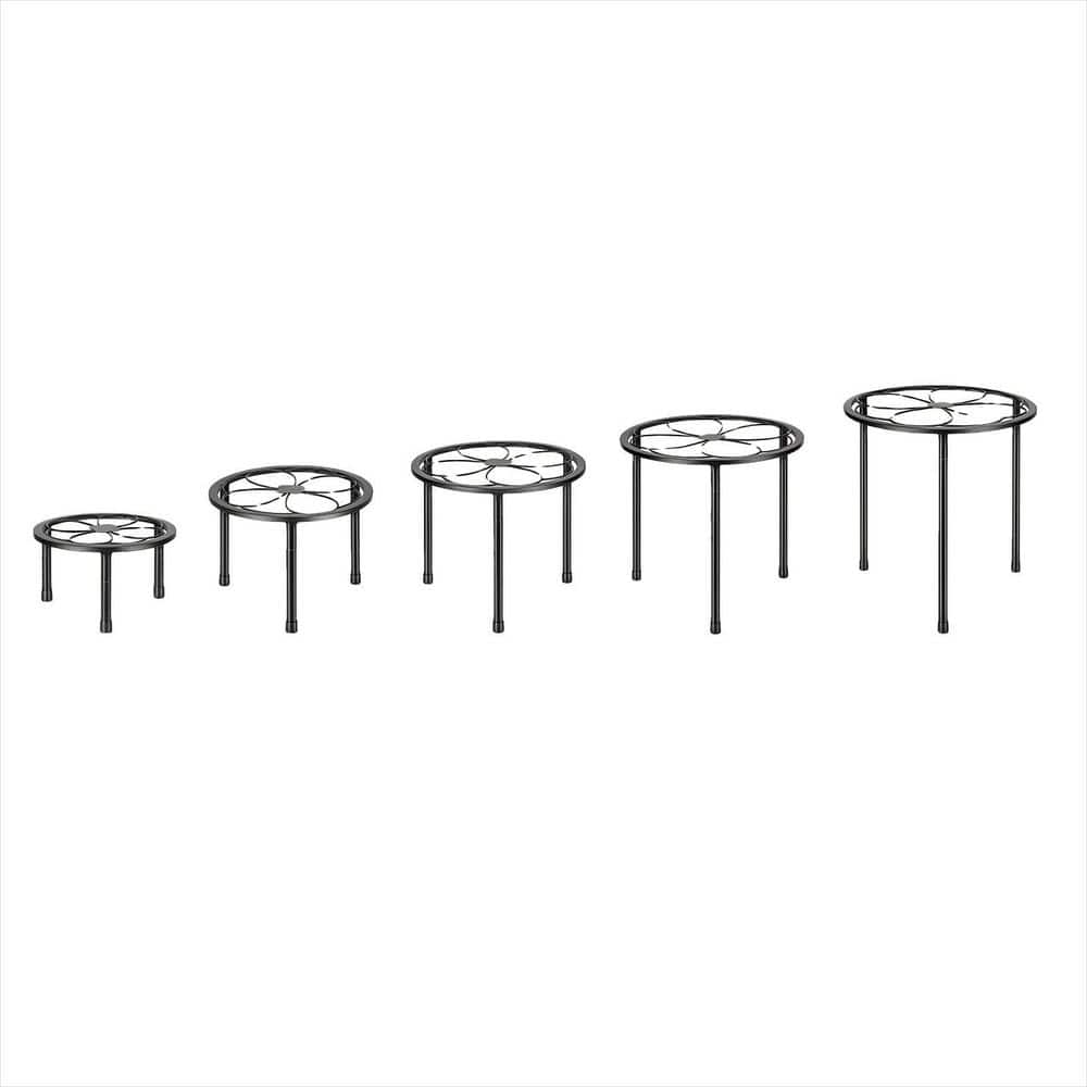 5-Pack (11.81 in. W x 11.81 in. H) Anti-Rust Iron Metal Plant Stand, Heavy Duty Flower Pot Stands, Black price history on PriceWatchPro