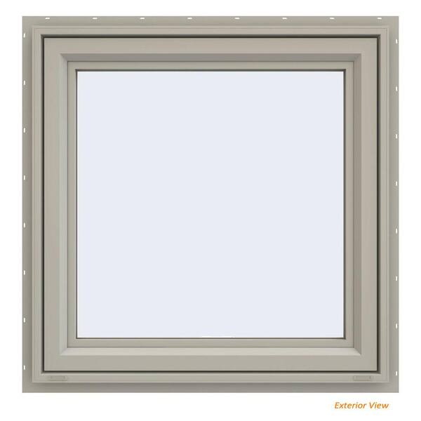 JELD-WEN 29.5 in. x 29.5 in. V-4500 Series Desert Sand Painted Vinyl Awning Window with Fiberglass Mesh Screen