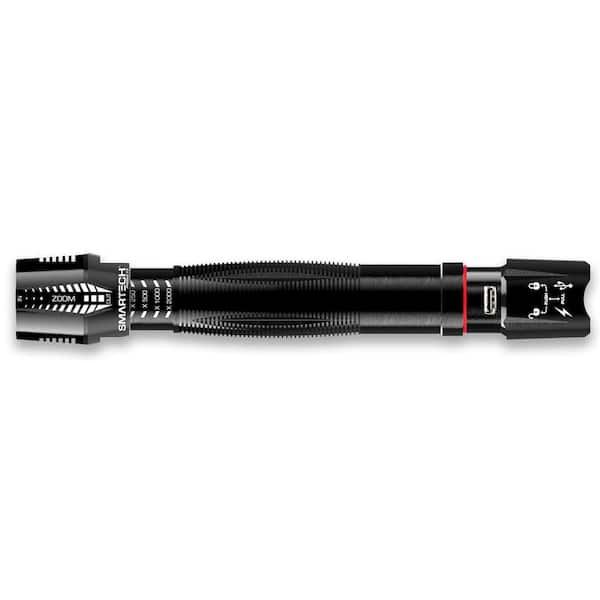 Smartech Products 1500 Lumens Dual Powered Rechargeable LED Flashlight and 5200 mAh Power Bank