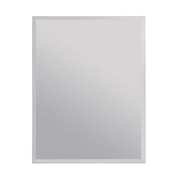 Frameless 24 in. x 30 in. Rustproof Medicine Cabinet, Mirrored Sides, Recess Or Surface Mount, Silver