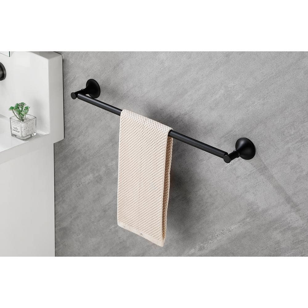 Matte Black 6-Piece Brass Bathroom Hardware Set