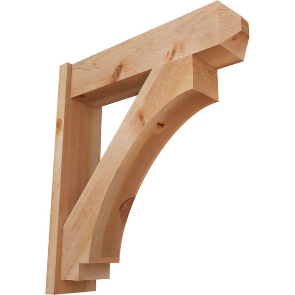 Ekena Millwork 8 in. x 36 in. x 32 in. Western Red Cedar Imperial Craftsman Rough Sawn Outlooker