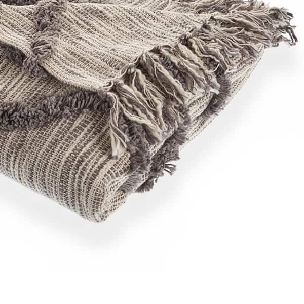 Gray and tan online throw blanket