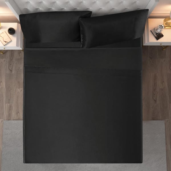 UDEAL Queen Bed Sheets Set Satin Sheet & Pillowcase Sets Deep