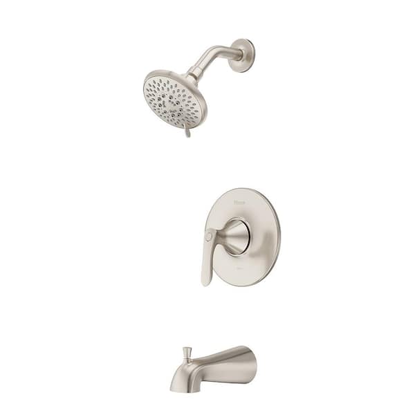 Weller 1-Handle Tub and Shower Faucet Trim Kit Brushed Nickel (Valve Not Included)