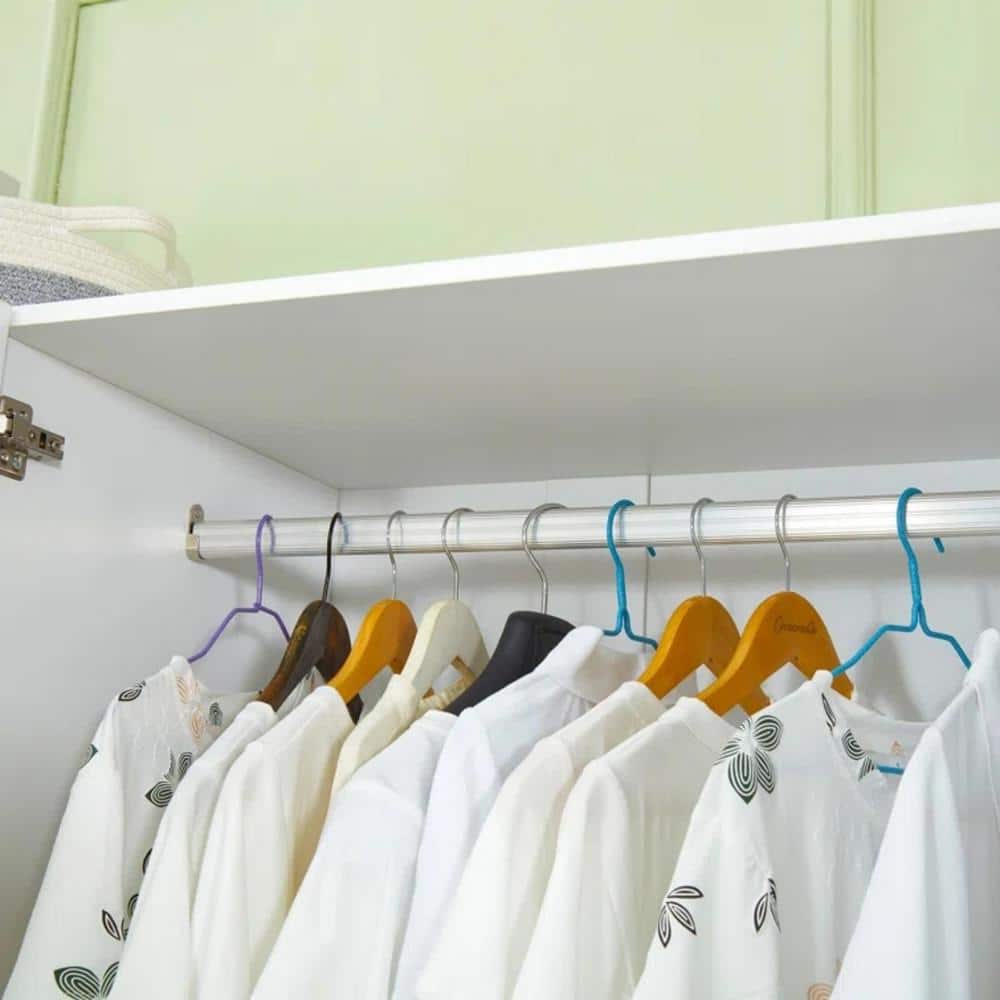 White Wood Armoire with Mirror, 4 Drawers, and Shelves