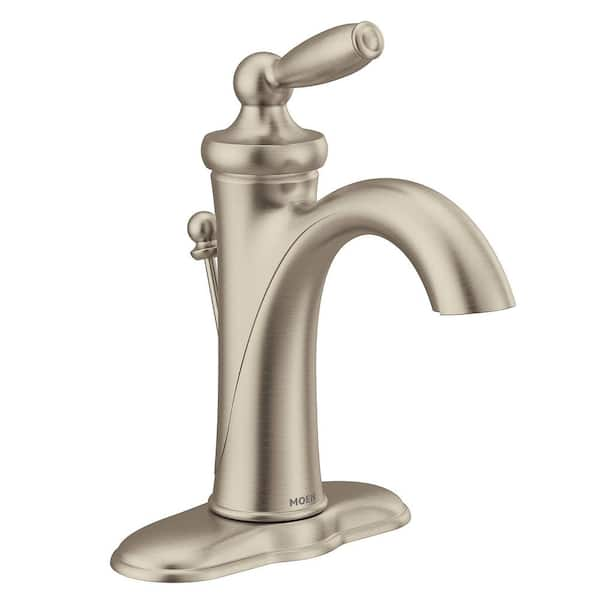 MOEN Brantford Single-Handle Single-Hole High-Arc Bathroom Faucet in Brushed Nickel