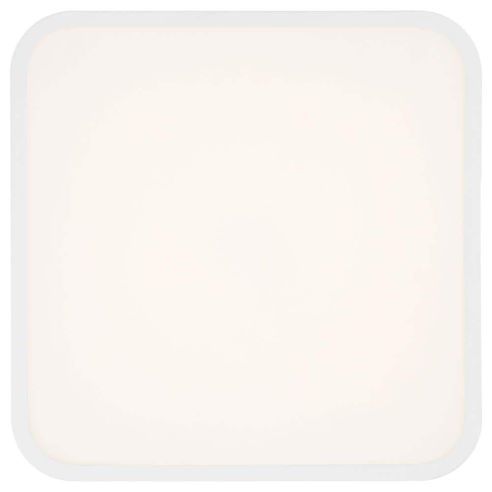 Granada Sleek White Glass 12" LED Flush Mount Ceiling Light