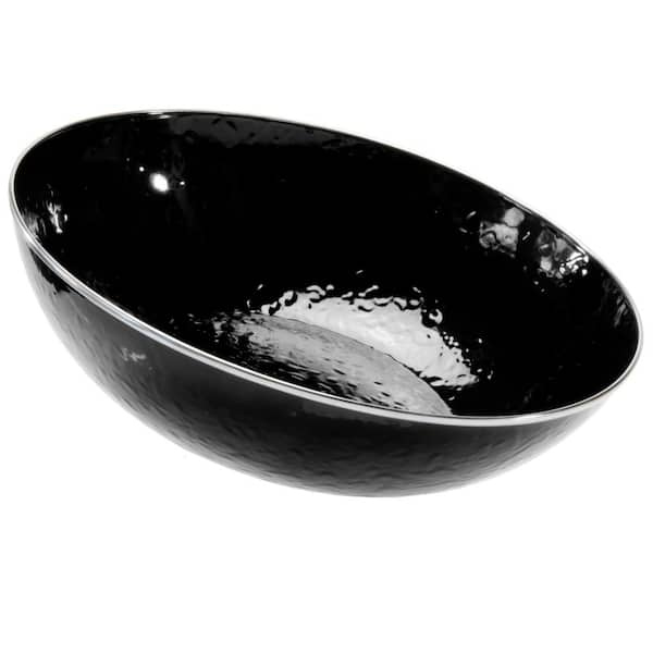 160 oz Black Salad Bowls with Lids