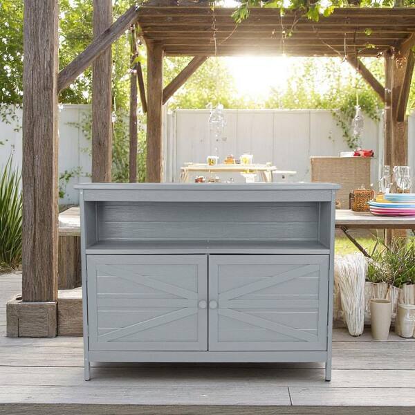 Choosilay Adirondack Gray Rectangle HDPE 33.5 in. H Outdoor Side