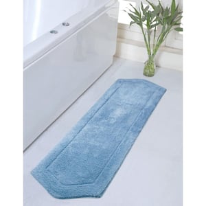 Waterford Collection 100% Cotton Tufted Non-Slip Bath Rug, 22 in. x60 in. Runner, Blue