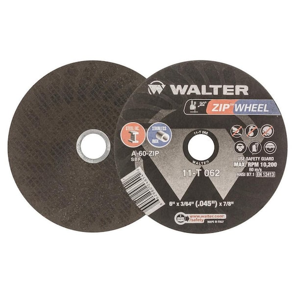 WALTER SURFACE TECHNOLOGIES Zip Wheel 6 in. x 7/8 in. Arbor x 3/64