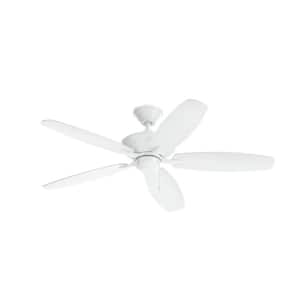 Renew 52 in. Indoor Matte White Dual Mount Ceiling Fan with Pull Chain