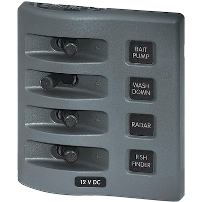 12-Volt WeatherDeck DC Waterproof Switch Panel - 4 Position