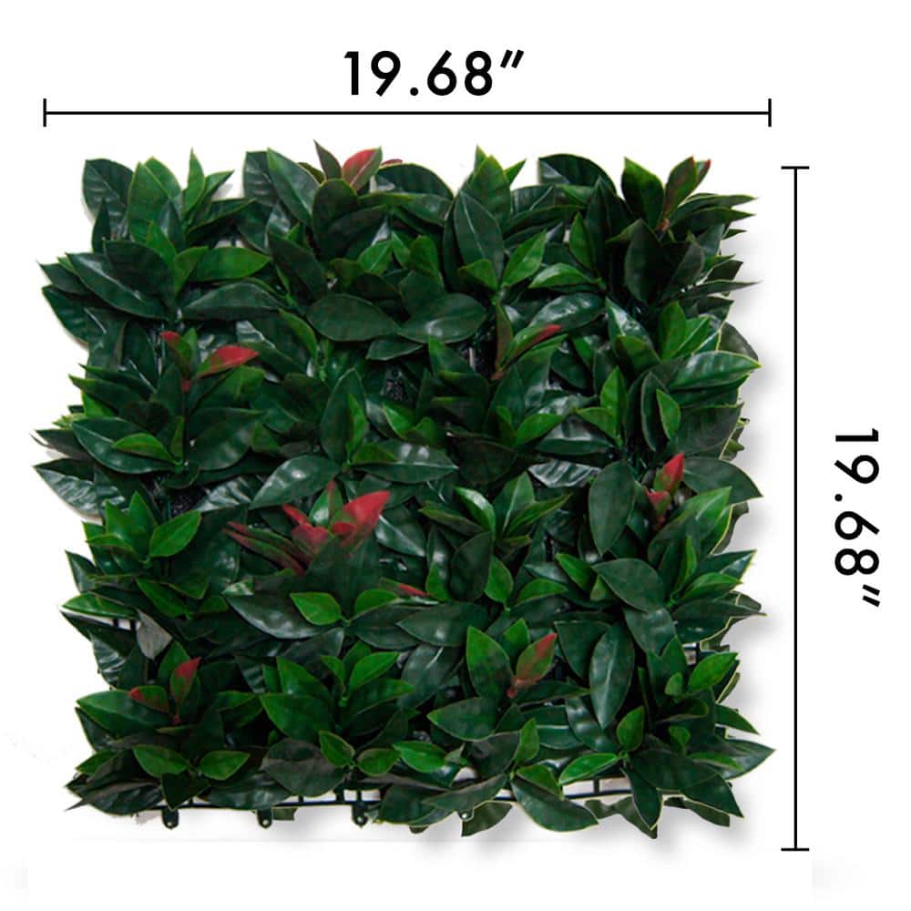 Green Artificial Laurel Leaf Decorative Fence Panels, Set of 4