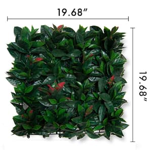 19.68 in. x 19.68 in. Green Artificial Laurel Wall Panels (Set of 4)