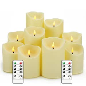 Lezonic Flameless Votive Candles – 6-Pack Battery Operated With Remote & Timer, Realistic 3D Flickering Wax Candles (Ivory, 2" X 3")