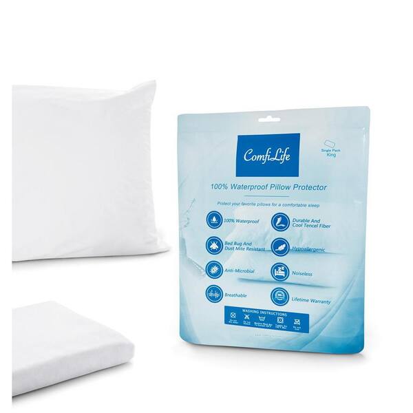 Great Choice Products Waterproof Pillow Protector Queen Size - Zippered Bed  Bug Pillow Protector 4 Pack - Hypoallergenic