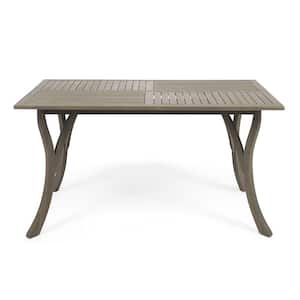 Hermosa Gray Rectangular Wood Outdoor Dining Table