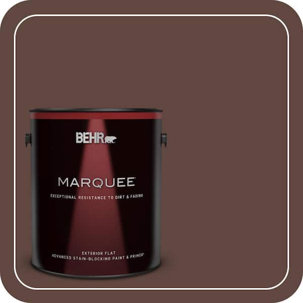 BEHR MARQUEE 1 gal. #180F-7 Warm Brownie Flat Exterior Paint & Primer
